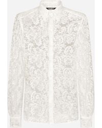 Dolce & Gabbana - Lace Martini-Fit Shirt - Lyst