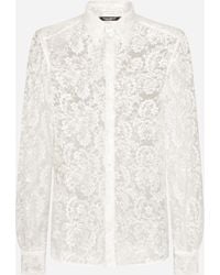 Dolce & Gabbana - Lace Martini-Fit Shirt - Lyst