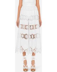 Dolce & Gabbana Culottes With Openwork Embroidery - Weiß