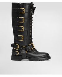 Dolce & Gabbana - Smooth Leather Biker Boots - Lyst