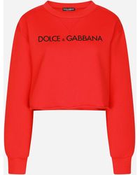 Dolce & Gabbana Jersey Sweatshirt With "dolce&gabbana" Print - Red