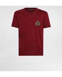 Dolce & Gabbana - Cotton T-Shirt With Heraldic Patch - Lyst