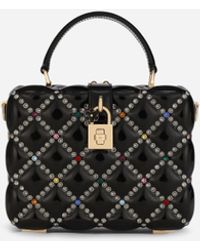 Dolce & Gabbana Leather Jacquard Dolce Box Bag With Embroidery | Lyst