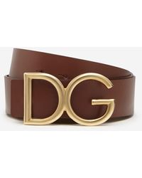 Dolce & Gabbana - Ledergürtel mit DG-logo - Lyst