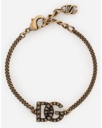 Dolce & Gabbana - Bracciale A Catena Con Dg Logo - Lyst
