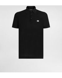 Dolce & Gabbana - Cotton Polo-Shirt With Logo Tag - Lyst