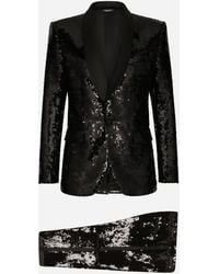 Dolce & Gabbana - Sequined Single-Breasted Sicilia-Fit Tuxedo Suit - Lyst
