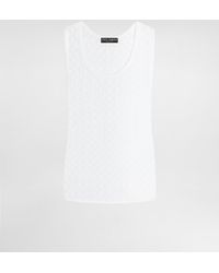 Dolce & Gabbana - Diamond-Pattern Perforated Cotton Tank Top - Lyst