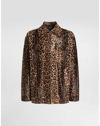 Dolce & Gabbana - Leopard-Print Pony Shirt-Style Jacket - Lyst