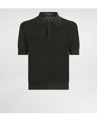 Dolce & Gabbana - Short-Sleeved Cotton Openwork Polo-Shirt - Lyst