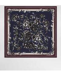 Dolce & Gabbana - Peony-Print Silk Scarf 70X70 - Lyst