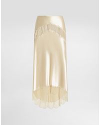 Dolce & Gabbana - Silk Satin Skirt - Lyst