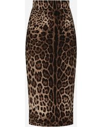 Dolce & Gabbana - Calf Length Leopard Skirt - Lyst