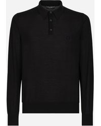 Dolce & Gabbana - Cashmere Polo-Style Sweater With Dg Logo Embroidery - Lyst