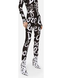 Dolce & Gabbana Leggings aus Jersey Print DG love yourself - Weiß