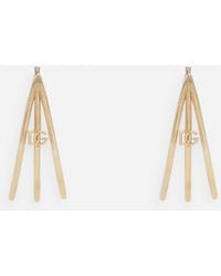 Dolce & Gabbana - Creole Multi-Hoop Earrings With Dg Logo - Lyst