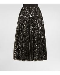 Dolce & Gabbana - Tulle Midi Circle Skirt With Micro-Sequin Embroidery - Lyst