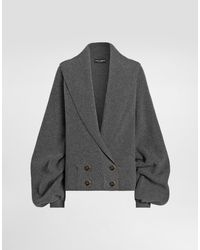 Dolce & Gabbana - Half English Rib Knit Cardigan - Lyst