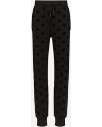 Dolce & Gabbana - Jersey Jogging Pants With Flocked Dg Logo Print - Lyst
