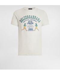Dolce & Gabbana - Cotton T-Shirt With Print And Embroidery - Lyst