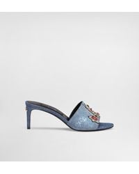 Dolce & Gabbana - Denim Sandals With Patches And Embroidery - Lyst