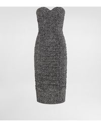 Dolce & Gabbana - Habotai Silk Dress With Chevron Print - Lyst