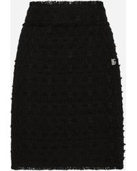 Dolce & Gabbana - Rush-Stitch Skirt With Side Slit - Lyst