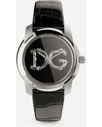 Dolce & Gabbana Dg7 Barocco Watch With Black Alligator Strap - Schwarz