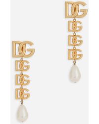 Dolce & Gabbana - Clip-on Earrings With Dg Logo - Lyst