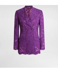 Dolce & Gabbana - Double-Breasted Cordonetto Floral Lace Jacket - Lyst