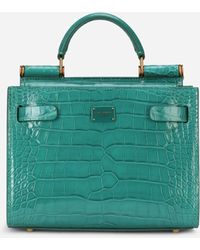 Dolce & Gabbana - Small Alligator Skin Sicily 62 Bag - Lyst