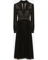 Dolce & Gabbana - Sequin-Embellished Mesh Midi Dress - Lyst