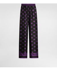 Dolce & Gabbana - Dg Logo All-Over Silk Vanity Pants - Lyst