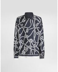 Dolce & Gabbana - Marina-Print Silk Twill Shirt - Lyst