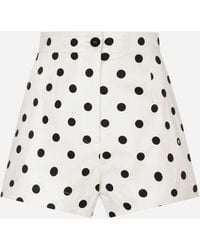 Dolce & Gabbana - ドットプリント コットン ハイウエストショートパンツ - Lyst