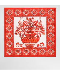 Dolce & Gabbana - Foulard 90X90 Aus Seidentwill Mit Majolika-Print - Lyst