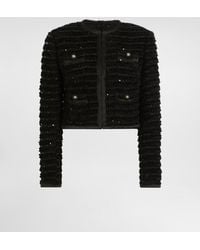 Dolce & Gabbana - Short Single-Breasted Tweed Jacket With Micro-Sequin Embellishment - Lyst