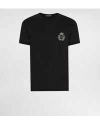Dolce & Gabbana - Cotton T-Shirt With Heraldic Patch - Lyst