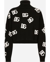 Dolce & Gabbana - Turtleneck Sweater With Dg Inlay - Lyst
