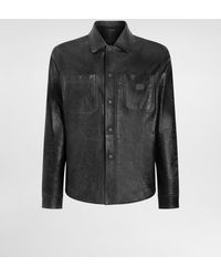 Dolce & Gabbana - Structured Lamb Skin Shirt - Lyst