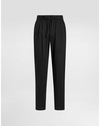 Dolce & Gabbana - Cotton Gabardine Jogging Trousers - Lyst