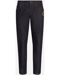 Dolce & Gabbana - Denim Embroidered Jeans - Lyst