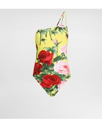 Dolce & Gabbana - Maillot De Bain Une Pièce Asymétrique À Bouquet De Fleurs - Lyst