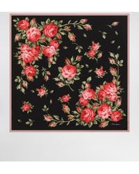 Dolce & Gabbana - Rose Bouquet-Print Silk Twill Scarf 90X90 - Lyst