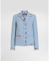 Dolce & Gabbana - Single-Breasted Rachel Basketweave Jacket - Lyst
