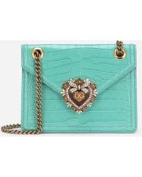 Dolce & Gabbana - Mittelgrosse Tasche Devotion Aus Krokodilleder - Lyst