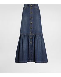 Dolce & Gabbana - Long Denim Skirt - Lyst