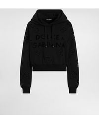 Dolce & Gabbana - Jersey Hoodie With Cut-Out And Dg Logo - Lyst