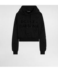 Dolce & Gabbana - Sweatshirt Aus Jersey Mit Cut-Out-Stickerei Dg-Logo - Lyst