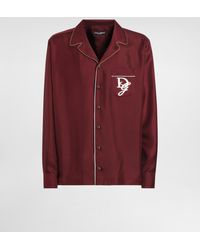 Dolce & Gabbana - Silk Vanity Shirt With Logo Embroidery - Lyst